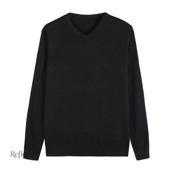Vêtement vintage homme, pull en v bleu
