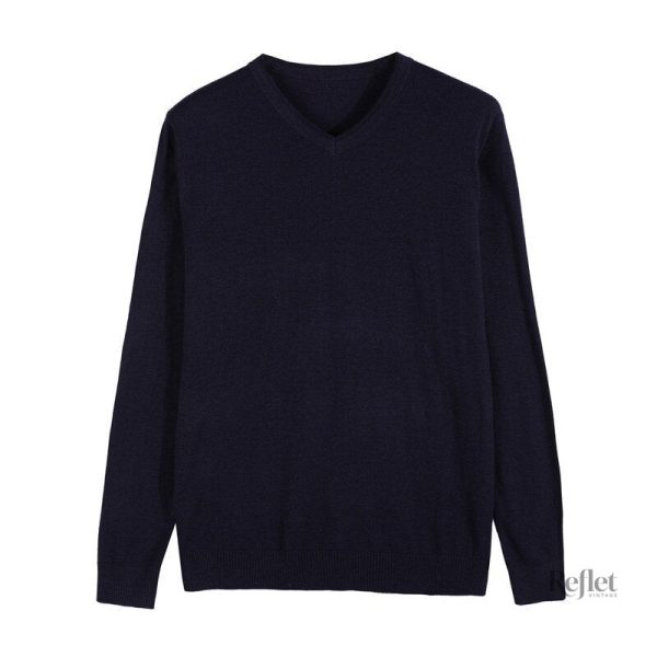 Pull vintage pour homme en bleu foncé