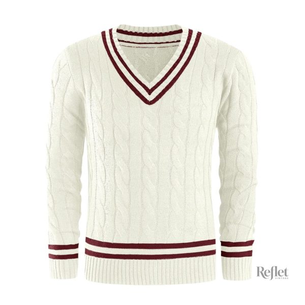Pull en V rétro pour un look décontracté