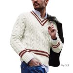 Pull en maille vintage avec col V