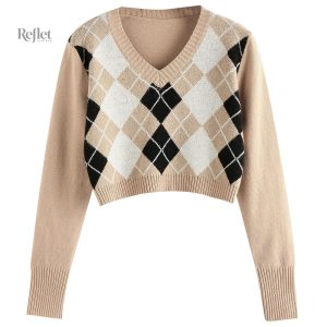 Pull brodé vintage femme en style élégant et décontracté