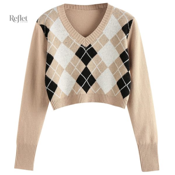 pull-femme-brode-vintage-1 Pull brodé vintage femme en style élégant et décontracté