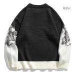 Pull vintage femme, motif neige unique et chaleureux