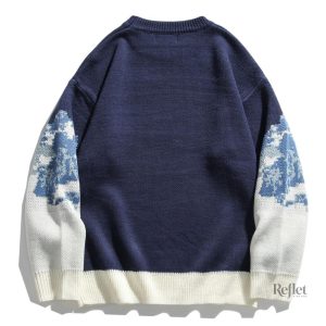 Pull rétro femme, design hivernal en laine douce