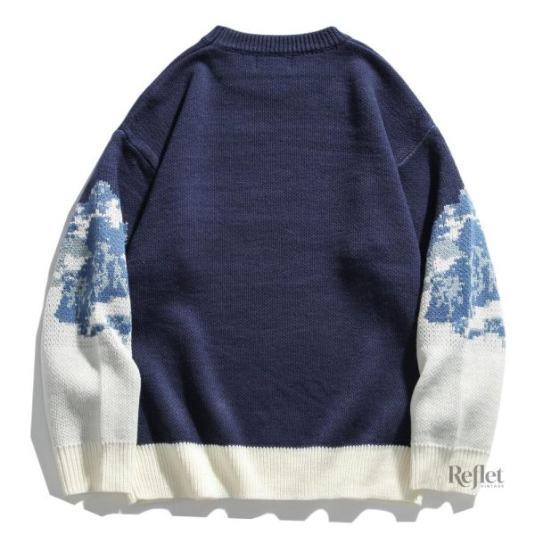 Pull rétro femme, design hivernal en laine douce