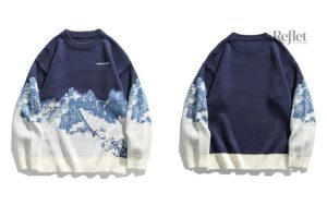 Pull femme chic, ambiance vintage avec motif neige
