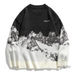 Pull femme d'hiver, look vintage avec motifs subtils