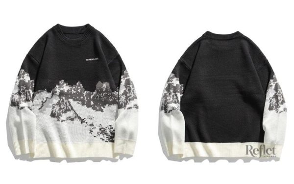 Pull tendance femme, inspiration neige vintage