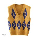 Pull rétro femme, sans manche, pour une mode classique