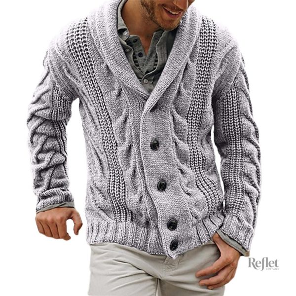 pull-grosse-maille-homme-vintage-1 Pull homme vintage en grosse maille