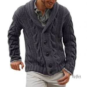 Pull homme grosse maille look vintage