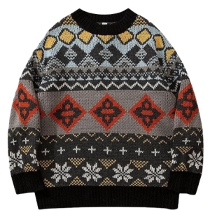 Pull Hippie Vintage pour femme, style rétro et décontracté