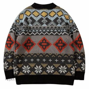 Pull vintage femme, design hippie et couleurs attrayantes