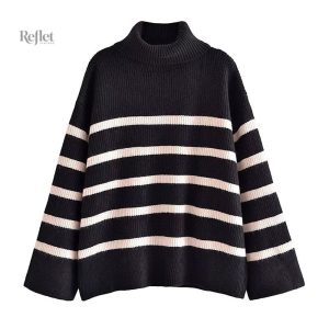 Pull vintage femme pour l'hiver avec motifs classiques