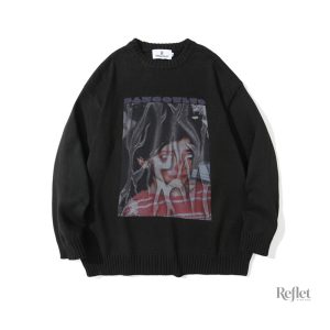 Pull Homme Vintage en Coton Noir