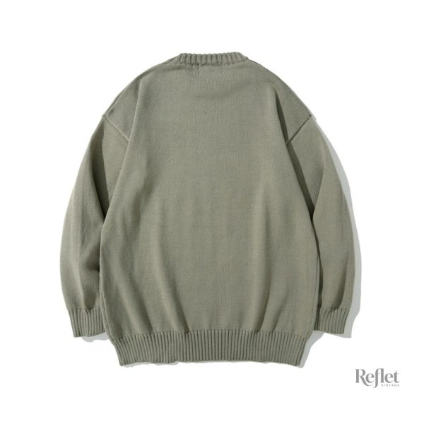 Pull Vintage Noir à Manches Longues