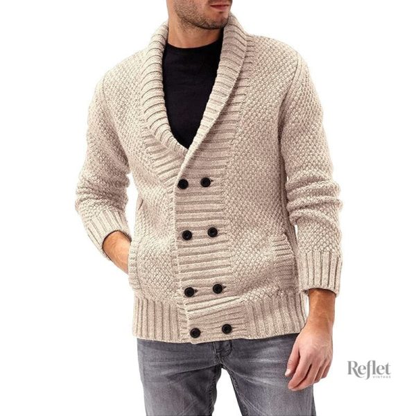 Pull homme avec motifs vintage en laine