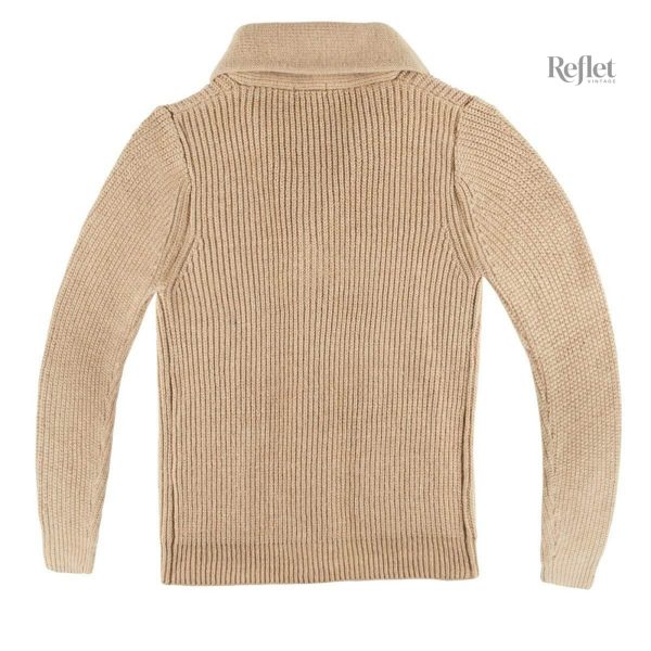 Pull beige vintage confortable pour homme