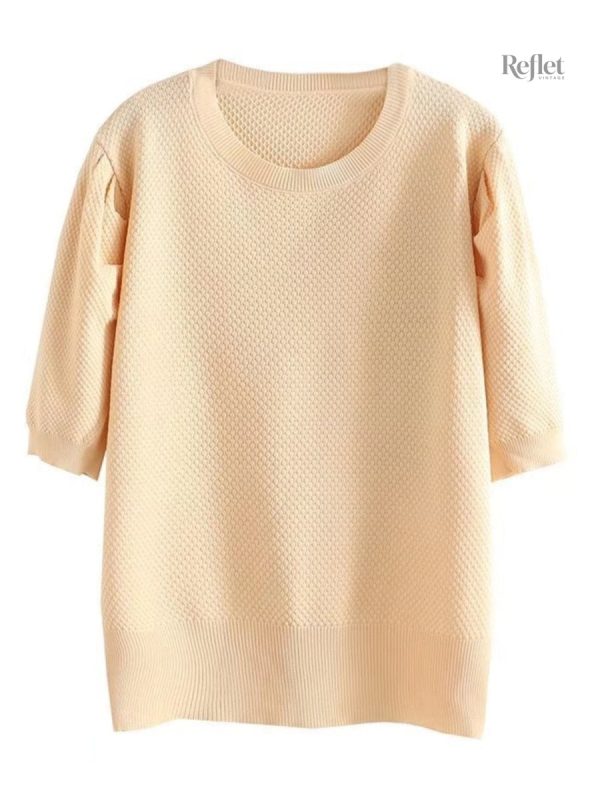 pull-manche-courte-femme-vintage-1 Pull vintage femme à manches courtes dans un style rétro