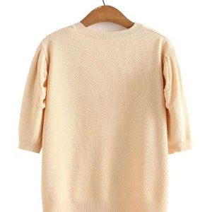 Pull court vintage pour femme, idéal pour un look décontracté