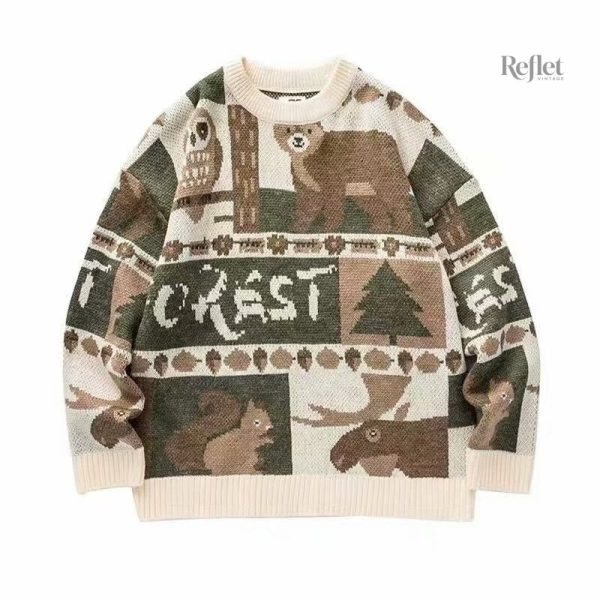 Pull homme à motifs vintage, tendance nostalgique