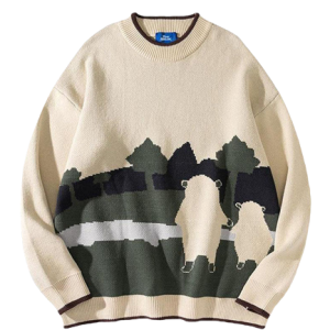 Pull Mouton Vintage Femme en style rétro