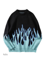 Pull Noir Flamme Bleu pour homme, style vintage
