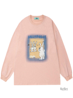 Pull oversize style vintage avec motif de lapin pour femme