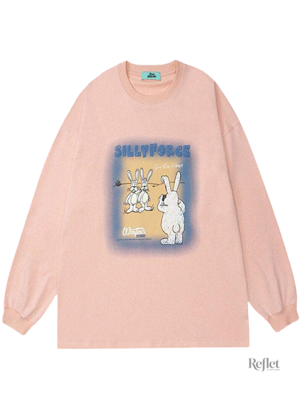 pull-oversize-lapin-1 Pull oversize style vintage avec motif de lapin pour femme