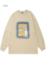 Confortable pull vintage femme à motif lapin en coupe oversized