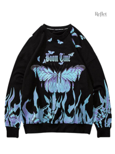 Pull bleu pour femme au style rétro et coloré