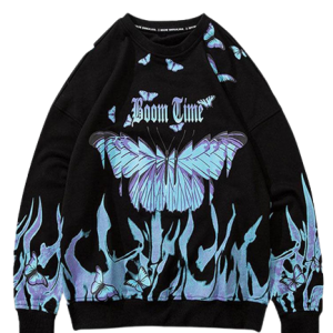 Pull bleu pour femme au style rétro et coloré
