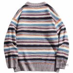 Pull rayé à manches longues, look décontracté