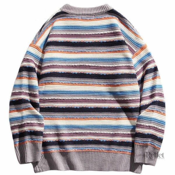 Pull rayé à manches longues, look décontracté
