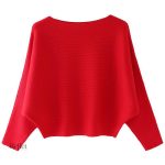 Pull vintage rouge pour femme, style rétro élégant.