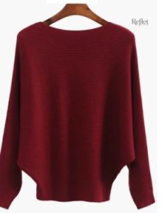 Pull rouge femme, vintage, idéal pour un look décontracté.