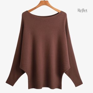 Pull rétro femme en couleur rouille