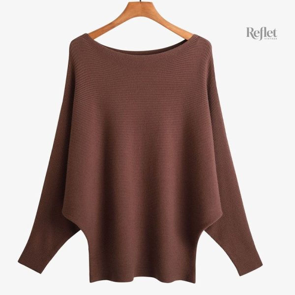 Pull rétro femme en couleur rouille