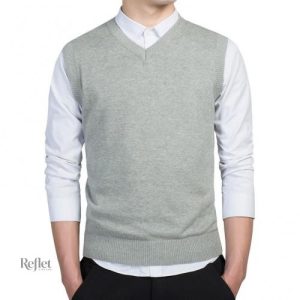 Pull sans manche homme style rétro avec motif unique
