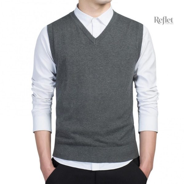 Pull sans manche rétro pour homme, look intemporel