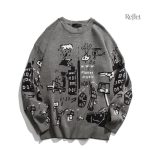 Pull vintage homme en tricot, style rétro élégant.