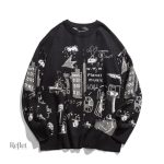 Pull vintage, style décontracté masculin, couleurs variées.