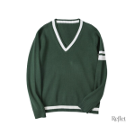 Pull vintage femme col en V pour le tennis