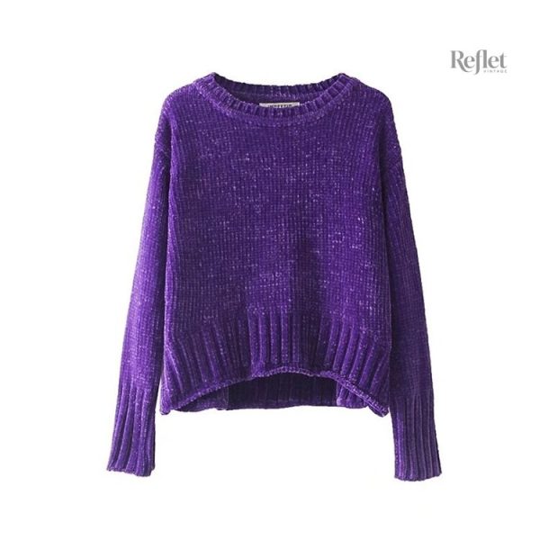 Pull femme avec coupe col en v rétro