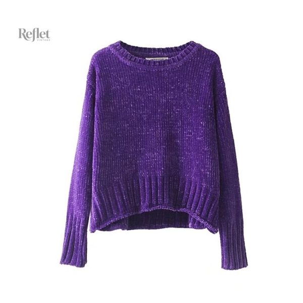 Pull vintage au col en v pour un look décontracté