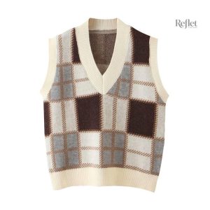 Tricot vintage homme sans manches, style décontracté