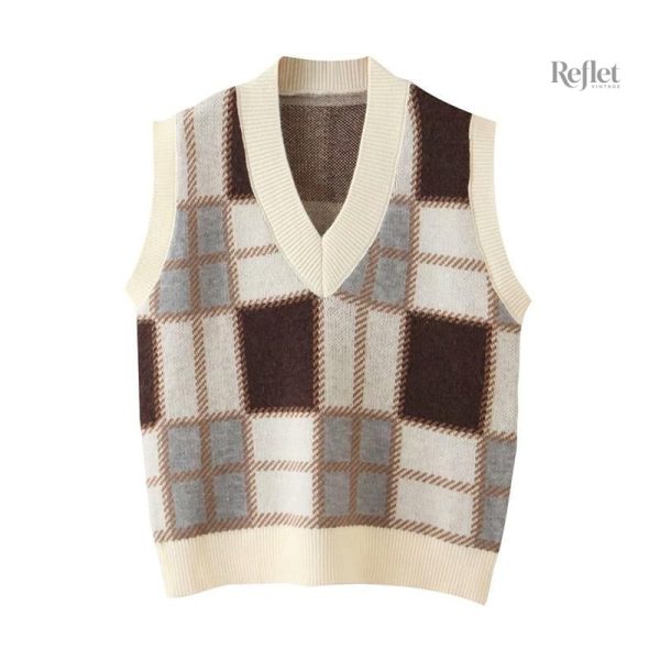 Tricot vintage homme sans manches, style décontracté