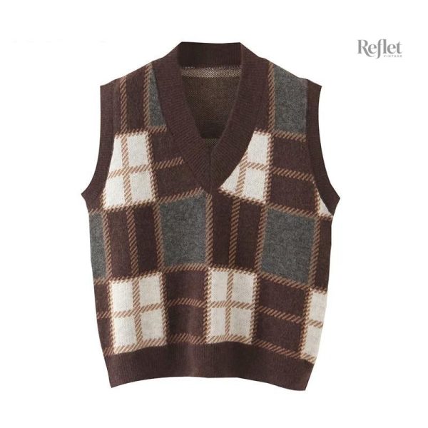 Pull vintage sans manches, look rétro pour homme
