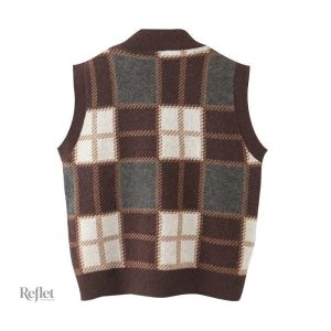 Pull en tricot pour homme, design sans manches vintage