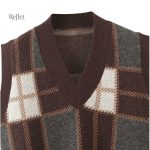 Vêtement vintage homme, pull sans manches en tricot